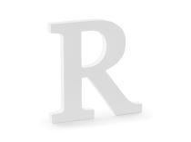 Dřevěné písmeno "R" - bílé, 19,5 x 20 cm - Svatební sortiment