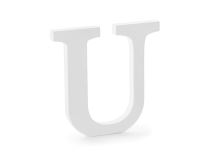 Dřevěné písmeno "U" - bílé, 20,5 x 20 cm - Svatby