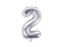 Balón foliový číslice STŘÍBRNÁ 35 cm - 2 ( NELZE PLNIT HELIEM ) - Silvestrovská párty