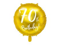 Balón foliový 70. narozeniny zlatý, 45cm - Fóliové