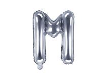 Balón foliový písmeno "M", 35cm, STŘÍBRNÝ (NELZE PLNIT HELIEM) - Balónky