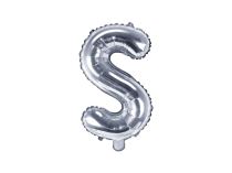 Balón foliový písmeno "S", 35cm, STŘÍBRNÝ (NELZE PLNIT HELIEM) - Dekorace