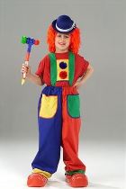 Dětský kostým Klaun - šašek - vel. 4-6 let ( 110 cm) - Nosy, uši, zuby, řasy