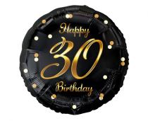 Balón foliový 30 let - Happy birthday - narozeniny - 45 cm - Narozeniny 30. let