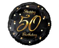Balón foliový 50 let - Happy birthday - narozeniny - 45 cm - Narozeninové dopravní značky