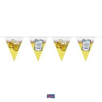 Girlanda vlajky PVC Beer party 10m - Oktoberfest / Pivo - Masky, škrabošky, brýle