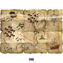 Pirátská mapa k pokladu - Vousy, kníry, kotlety, bradky