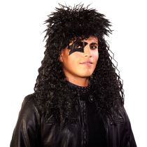 Černá paruka Rocker - Kiss - Sety a části kostýmů pro dospělé