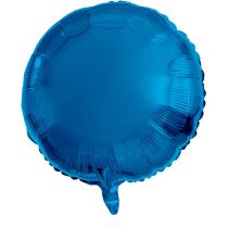 Balón foliový kulatý - metalický modrý  - 45 cm - Fóliové