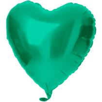 Balón foliový srdce - matné zelené - 45 cm - Narozeniny