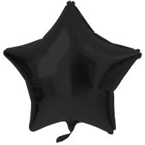 Balón foliový hvězda - matná černá - 48 cm - Narozeniny