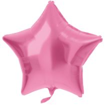 Balón foliový hvězda - metalická růžová - 48 cm - Narozeniny