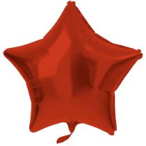 Balón foliový hvězda - matná červená - 48 cm - Klobouky, helmy, čepice