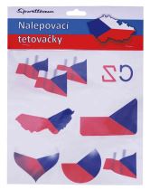 Tetování vlajky ČR - hokej - fanoušek ČR - 7 ks
