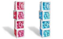 Dekorativní boxy na balónky - Baby shower - 4 ks - Gender reveal - Holka nebo kluk