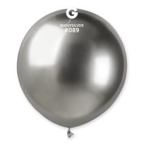 Balónek chromovaný 48 cm – lesklý stříbrný - Silvestr - 1 ks - Balónky