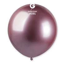 Balónek chromovaný 48 cm – lesklý růžový - 1 ks - Latex