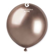 Balónek chromovaný 48 cm – lesklý růžovozlatý (rosegold)  - 1 ks - Papírové