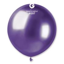 Balónek chromovaný 48 cm – lesklý fialový - 1 ks - Latex