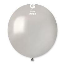 Balónek latexový 48 cm – Metalický stříbrný, 1 KS - Silvestrovská párty
