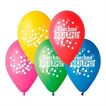 Balónek pastel 30 cm VŠECHNO NEJLEPŠÍ -mix barev - 1 ks - Helium
