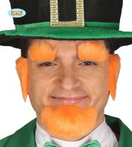 Oranžová bradka, kotlety a obočí St. Patrick / Svatý Patrik - Vousy, kníry, kotlety, bradky