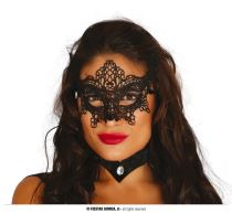 Škraboška - vyšívaná černá maska - Masky, škrabošky
