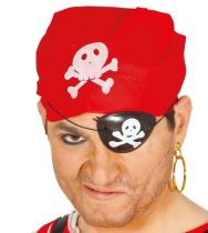 Sada pirát - šátek, náušnice a páska na oko - unisex - Vousy, kníry, kotlety, bradky