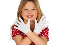 Rukavice dětské - bíle 17 cm - Punčocháče, rukavice, kabelky