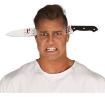 Čelenka - krvavý nůž - Halloween - 35cm - Halloween masky