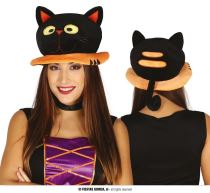 Čepice - černá kočka - kočička - Čarodějnice - Halloween - Karneval