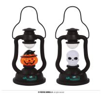 Lucerna - lampa dýně - pumpkin - lebka se světlem - 20 cm - Halloween - 1 ks - Dekorace