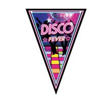 Girlanda vlajky Disco fever - horečka - 80. léta - 300 cm - Retro - disco párty - 80.léta