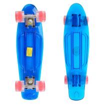 Penny board Maronad Retro Transparent se svítícími kolečky Barva modrá - Skateboardy a longboardy