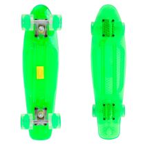Penny board Maronad Retro Transparent se svítícími kolečky Barva zelená - Skateboardy a longboardy