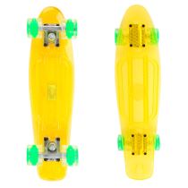 Penny board Maronad Retro Transparent se svítícími kolečky Barva žlutá - Skateboardy a longboardy