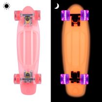 Svítící penny board WORKER Lumy 22" Barva růžová - Skateboardy a longboardy