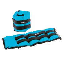Nastavitelné závaží na kotník/zápěstí inSPORTline BlueWeight 2x2 kg - Zátěžové náramky