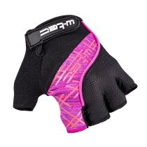 Cyklo rukavice W-TEC Karolea Barva černo-fialovo-růžová, Velikost M - Dámské cyklo rukavice