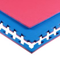 Puzzle tatami podložka inSPORTline Sazegul 100x100x2 cm Barva červeno-modrá - Podložky na cvičení