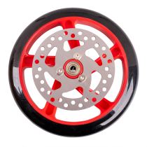 Náhradní kolo s brzdovým diskem na koloběžku Discola 200x30mm Barva červená - Kolečka pro koloběžky