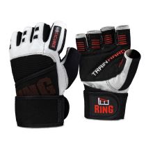 Fitness rukavice inSPORTline Shater Barva černo-bílá, Velikost L - Posilovací pomůcky