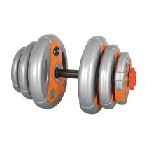 Jednoruční nakládací činkový set inSPORTline 3-18 kg šedo-oranžový - Činkové sety
