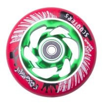 Náhradní kolečko pro koloběžku FOX PRO Raw 100 mm Barva červeno-zelená - Příslušenství pro koloběžky