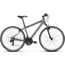 Pánské crossové kolo Kross Evado 1.0 28" - model 2021 Barva grafitová/červená, Velikost rámu M (19'') - Pánská trekingová a crossová kola