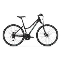 Dámské crossové kolo Kross Evado 5.0 28" - model 2021 Barva černo-tyrkysová, Velikost rámu M (17") - Trekingová a crossová kola