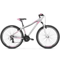 Dámské horské kolo Kross Lea 2.0 26" - model 2020 Barva stříbrná/růžová/bílá, Velikost rámu XS (15") - Dámská kola