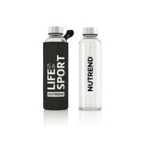 Skleněná láhev s termo obalem Nutrend Active Lifestyle 500 ml Barva černá - Ostatní sportovní láhve