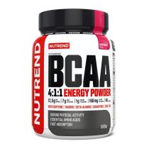 Aminokyseliny Nutrend BCAA 4:1:1 Energy Powder 500g Příchuť malina - Posilování