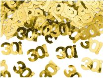 Metalické konfety číslo 30 - zlaté - 15 g - Konfety